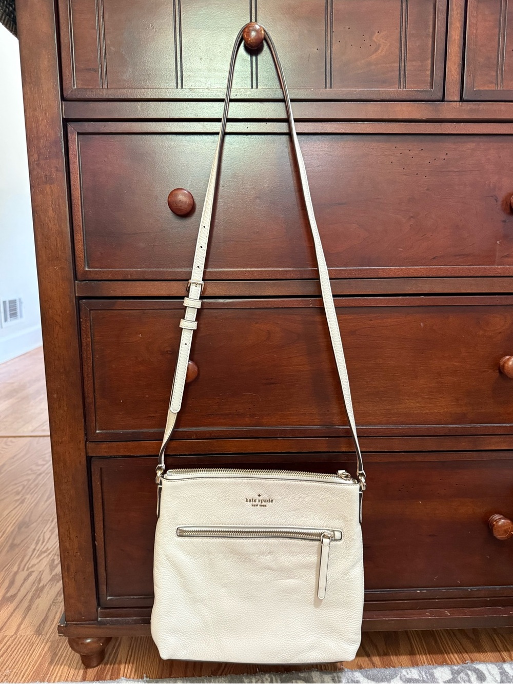 kate spade Cream Pebbled Leather Crossbody Bag